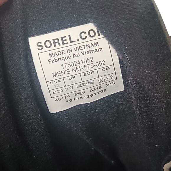 Sorel Men's Cheyenne II Lace Duck Boot Gray Quarry Size 12 - Picture 5 of 8